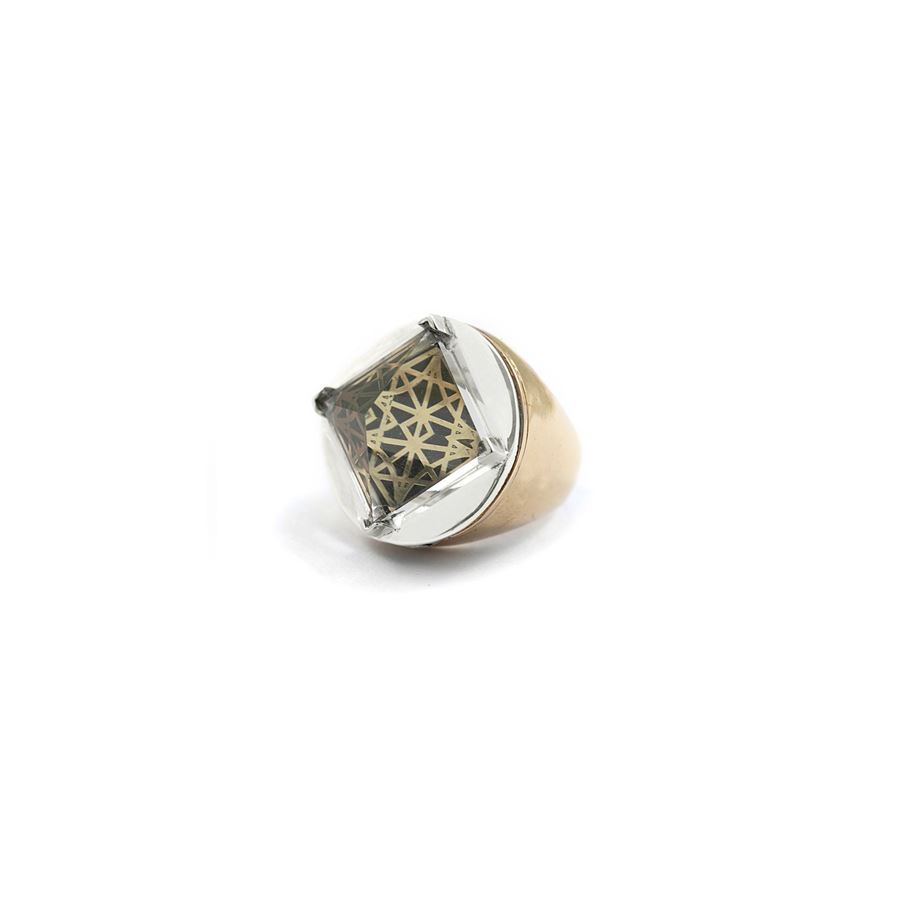 Anello apribile 'Entropia' bicolore ENTROPIA | AN APRIB CDR ARGBASE BRO
